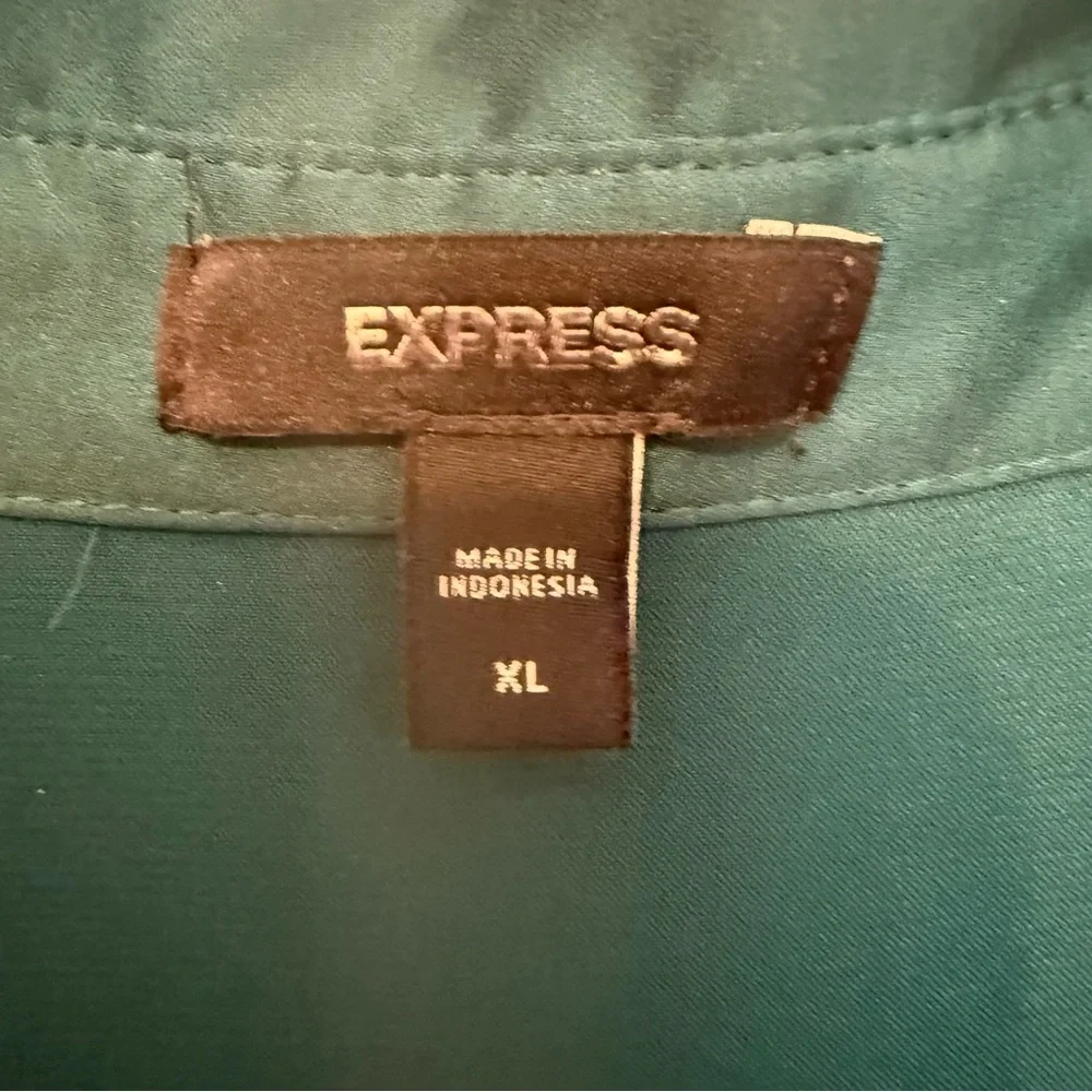 Express Deep Teal Button-Up Jumpsuit XL - Picture 6 of 12